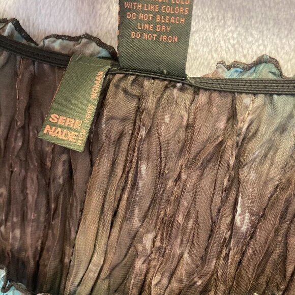 SERE NADE NEW YORK Accordion Top Sz 2X Sheer Blouse Blue Fairy Disco Boho Gypsy - Picture 4 of 12